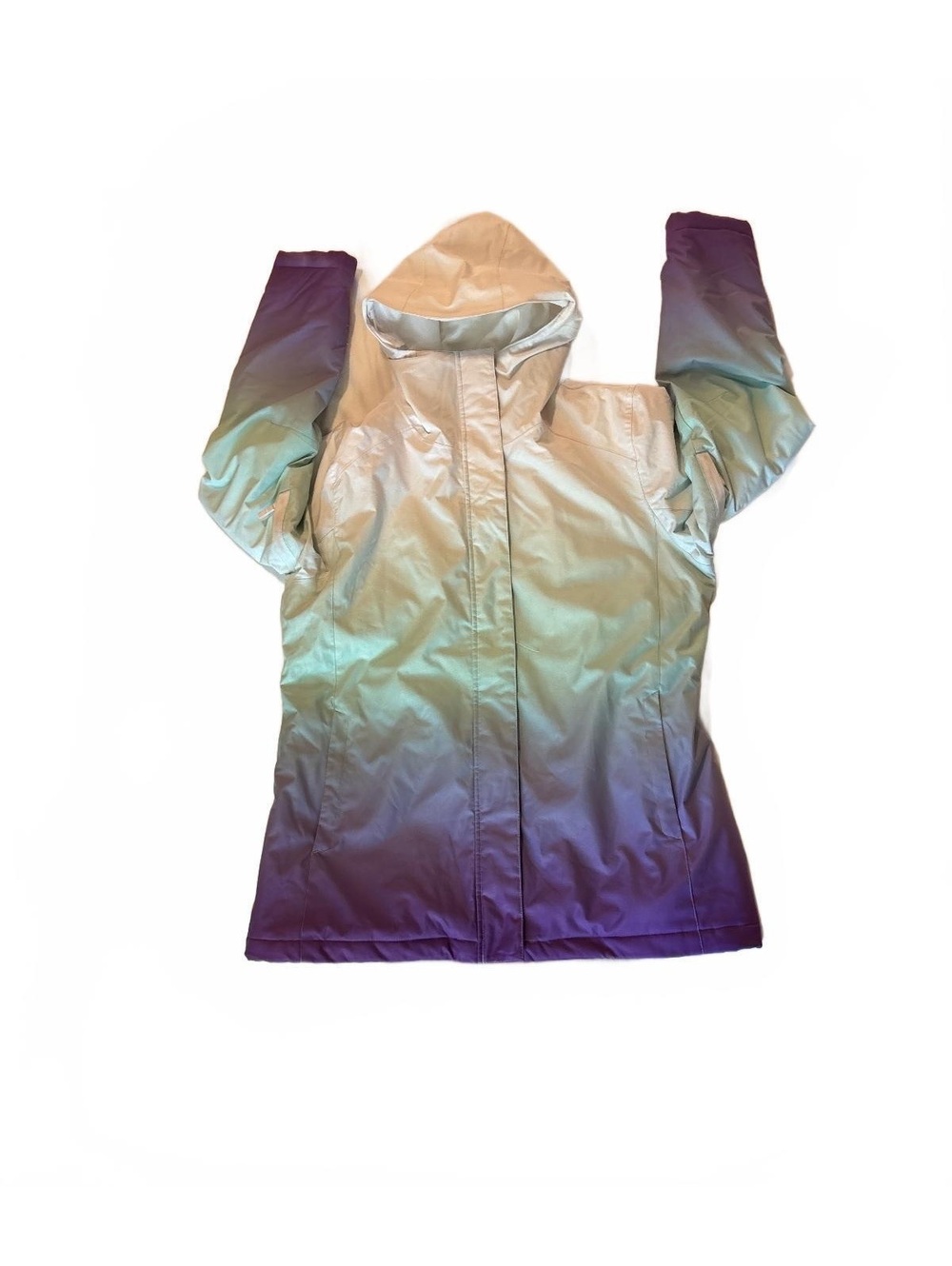Roxy Womens XL Winter Ski Jacket Insulated Hooded Ombre Mint Purple Snow Coat